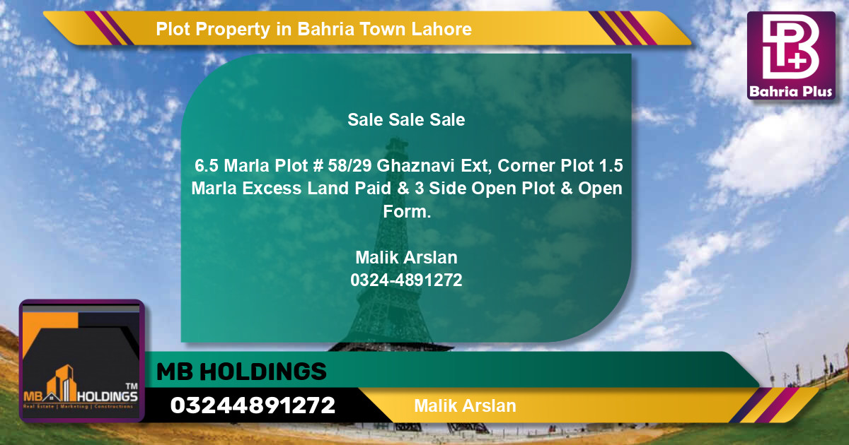 Residential Plot for Sale in Bahria Town, Lahore - (BP-80177)