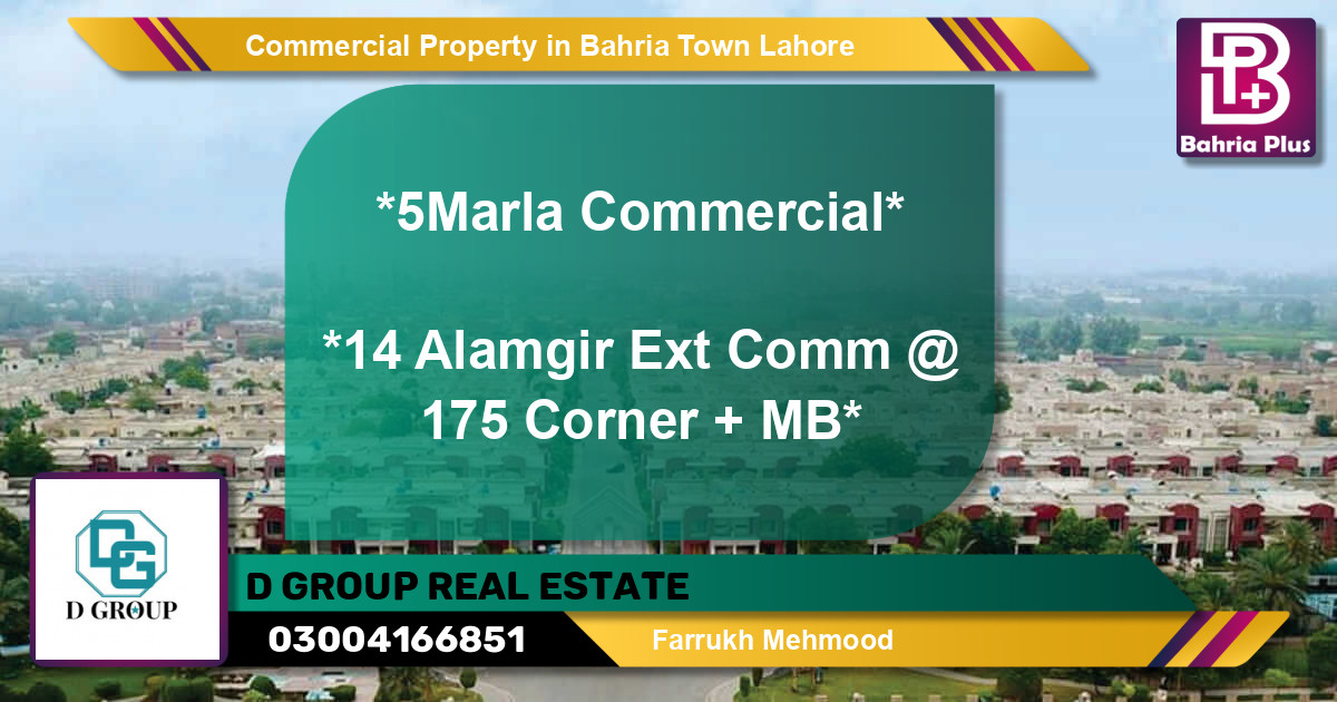 Commercial Property for Sale in Bahria Town, Lahore - (BP-80198)