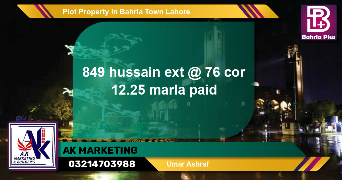 Residential Plot for Sale in Bahria Town, Lahore - (BP-80199)