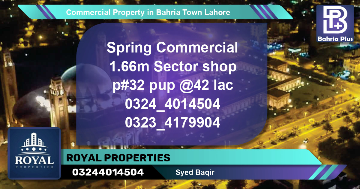 Commercial Property for Sale in Bahria Town, Lahore - (BP-80204)