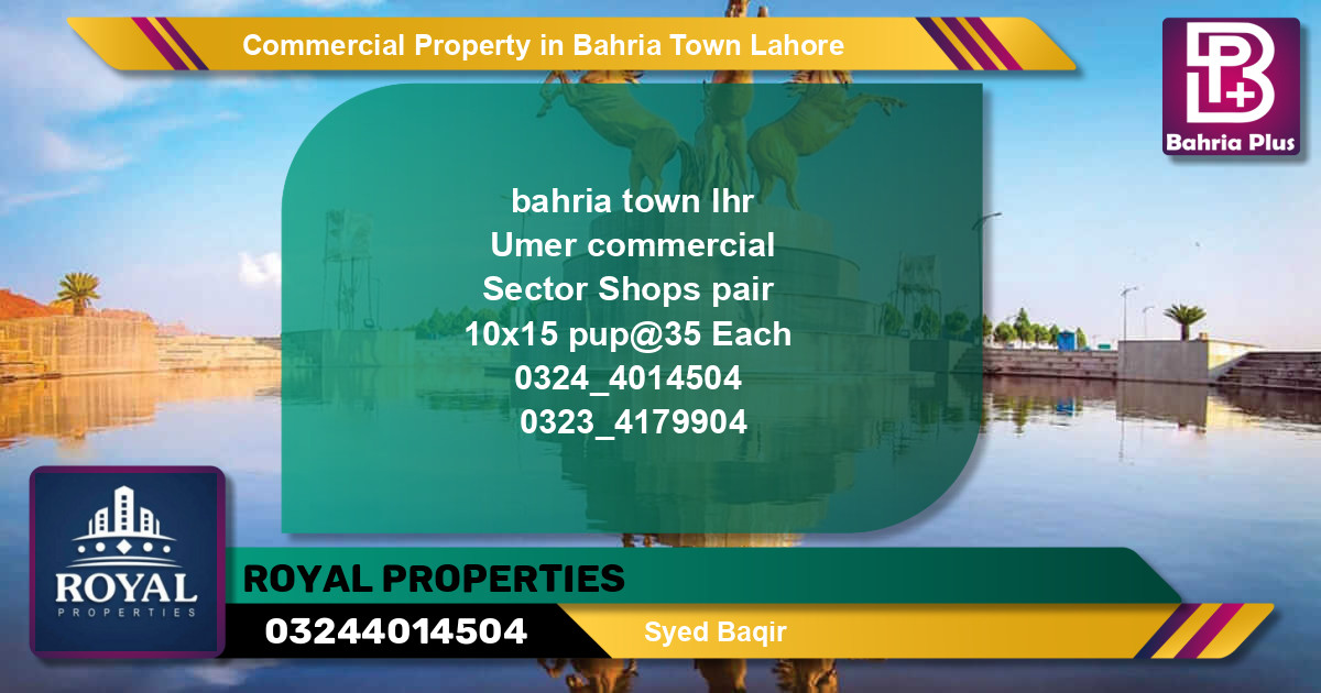 Commercial Property for Sale in Bahria Town, Lahore - (BP-80205)