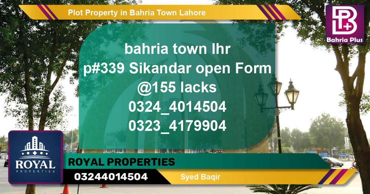 Residential Plot for Sale in Bahria Town, Lahore - (BP-80217)