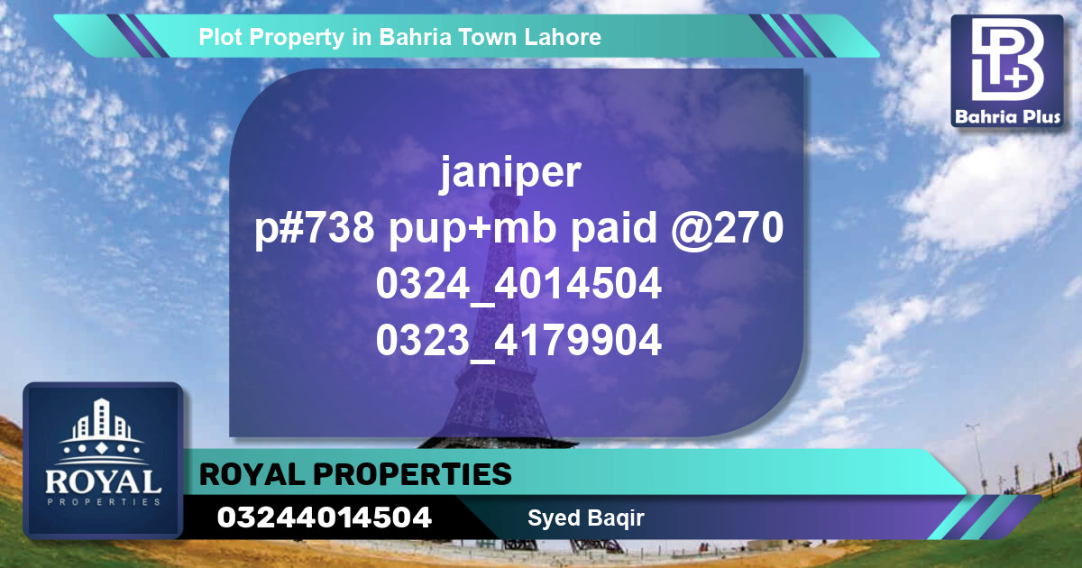 Residential Plot for Sale in Bahria Town, Lahore - (BP-80222)