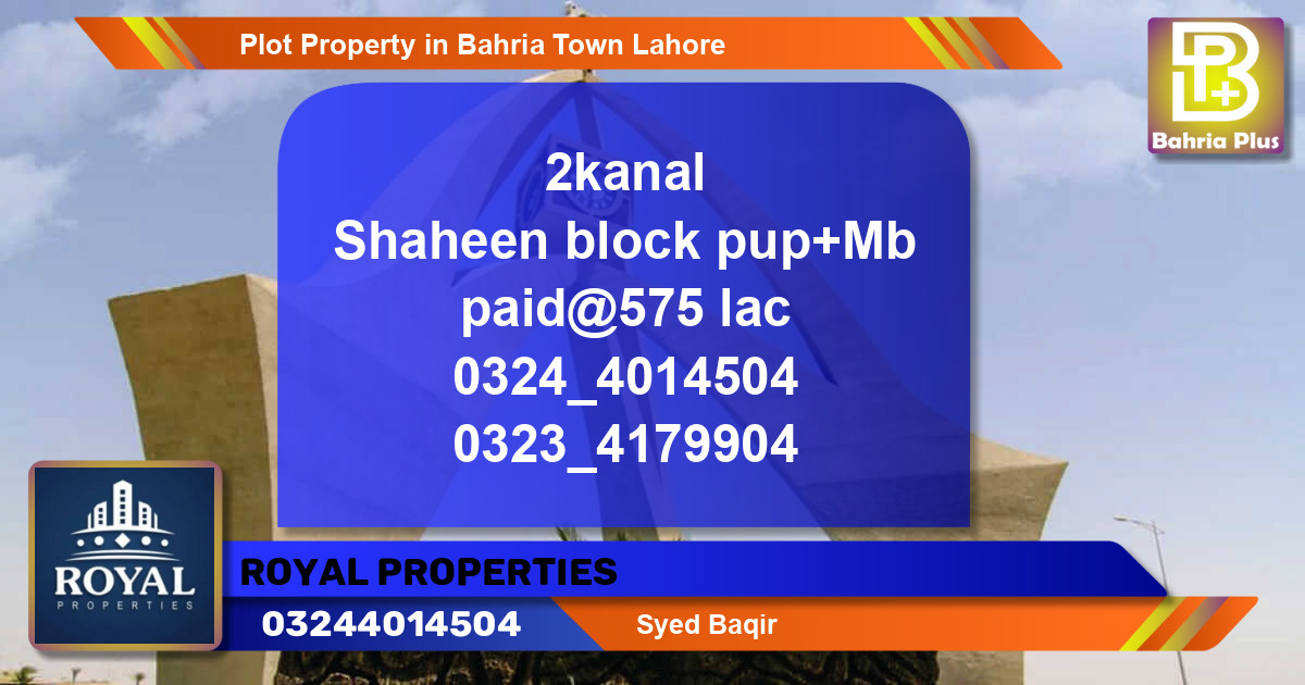 Residential Plot for Sale in Bahria Town, Lahore - (BP-80228)