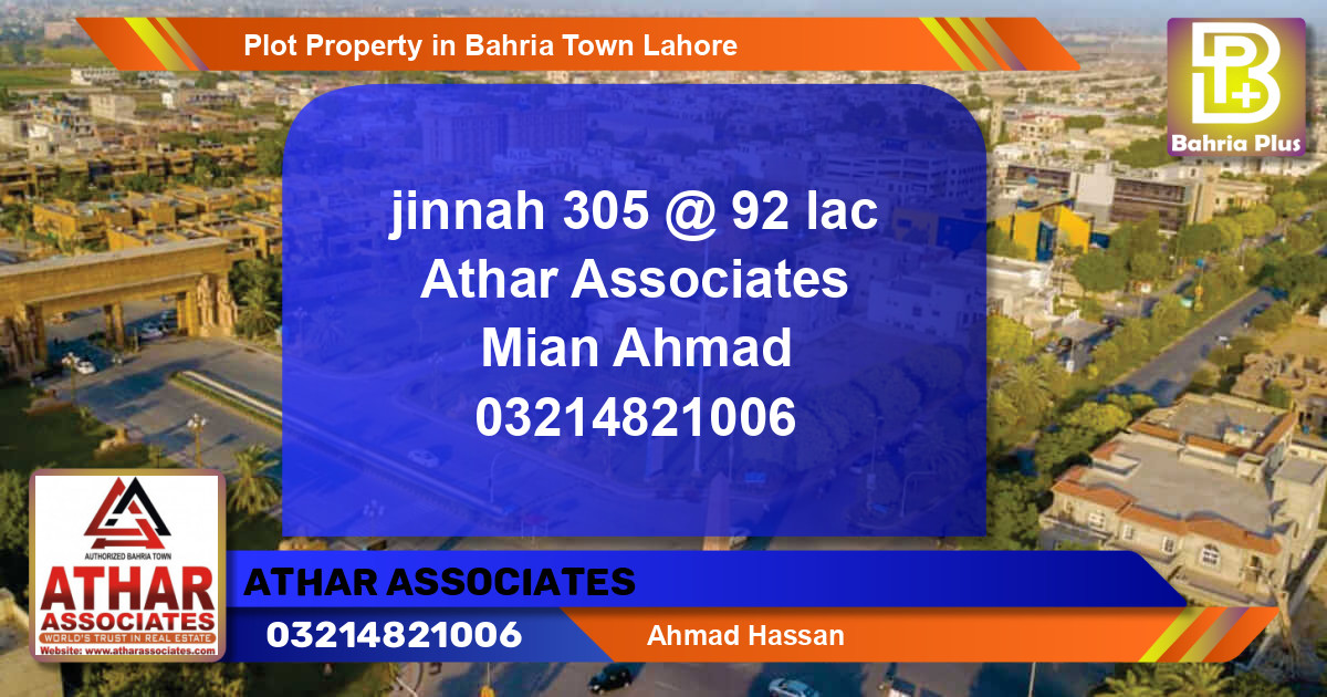 Residential Plot for Sale in Bahria Town, Lahore - (BP-80230)