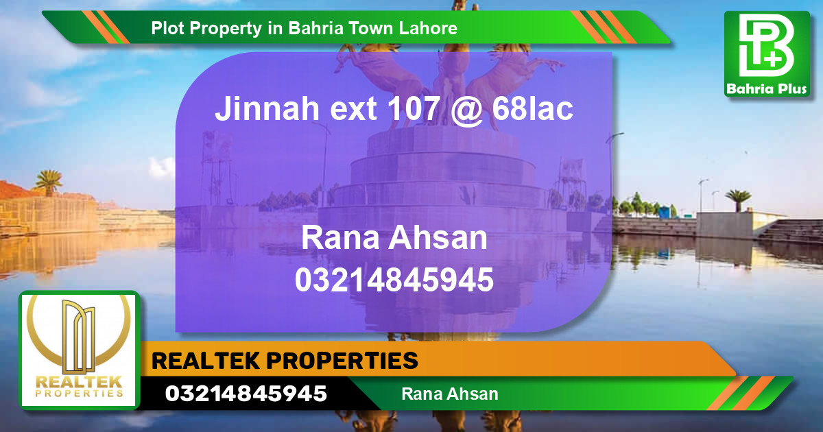 Residential Plot for Sale in Bahria Town, Lahore - (BP-80252)