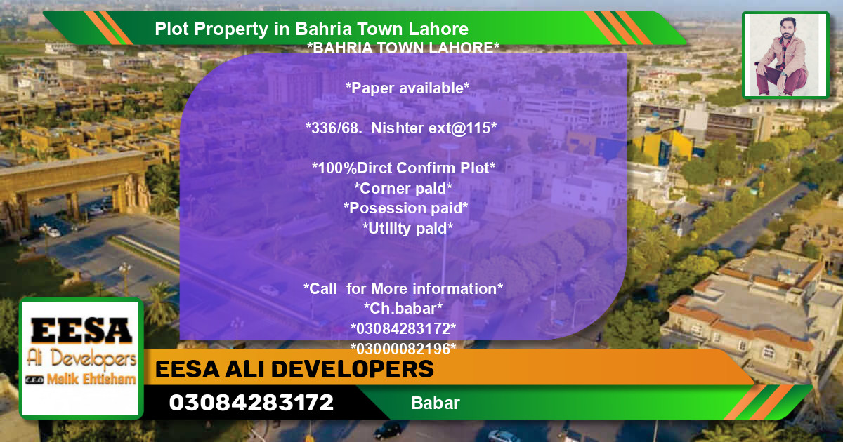 Residential Plot for Sale in Bahria Town, Lahore - (BP-80269)