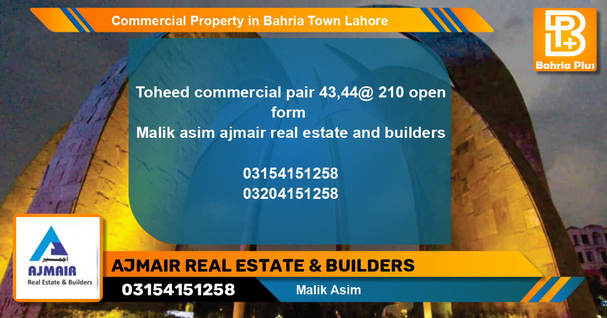 Commercial Property for Sale in Bahria Town, Lahore - (BP-80279)