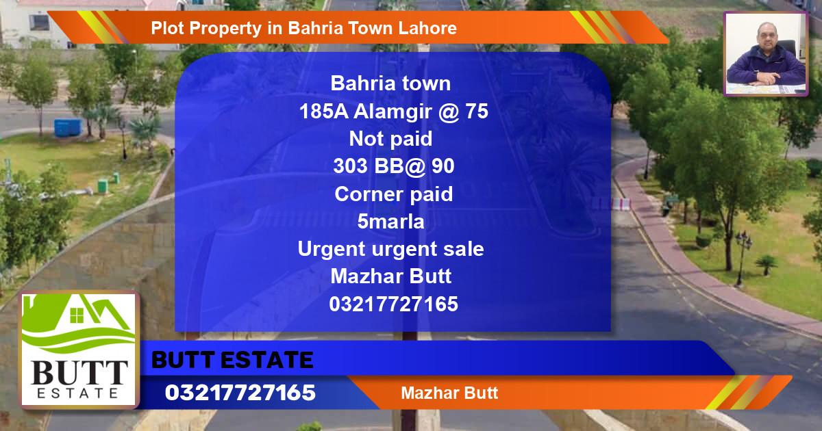 Residential Plot for Sale in Bahria Town, Lahore - (BP-80296)