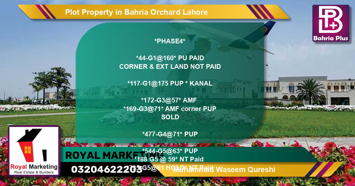Residential Plot for Sale in Bahria Orchard, Lahore - (BP-80298)