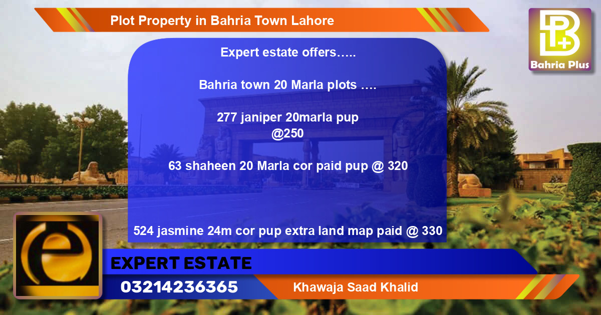 Residential Plot for Sale in Bahria Town, Lahore - (BP-80315)