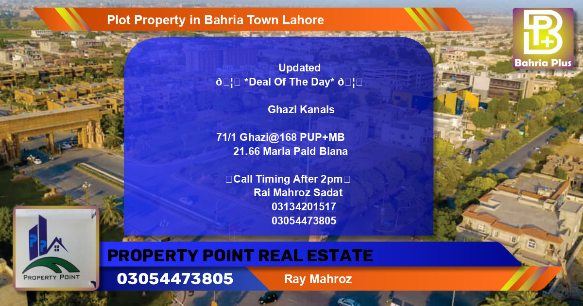 Residential Plot for Sale in Sector F - Ghazi Block -  Bahria Town, Lahore - (BP-80320)