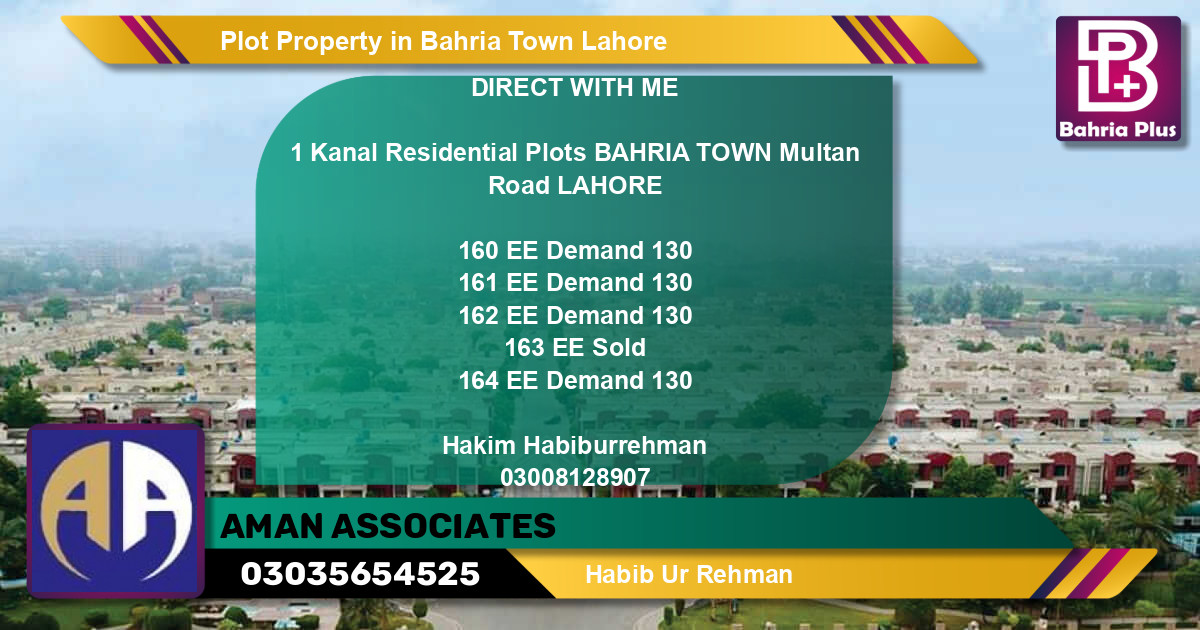 Residential Plot for Sale in Bahria Town, Lahore - (BP-80329)