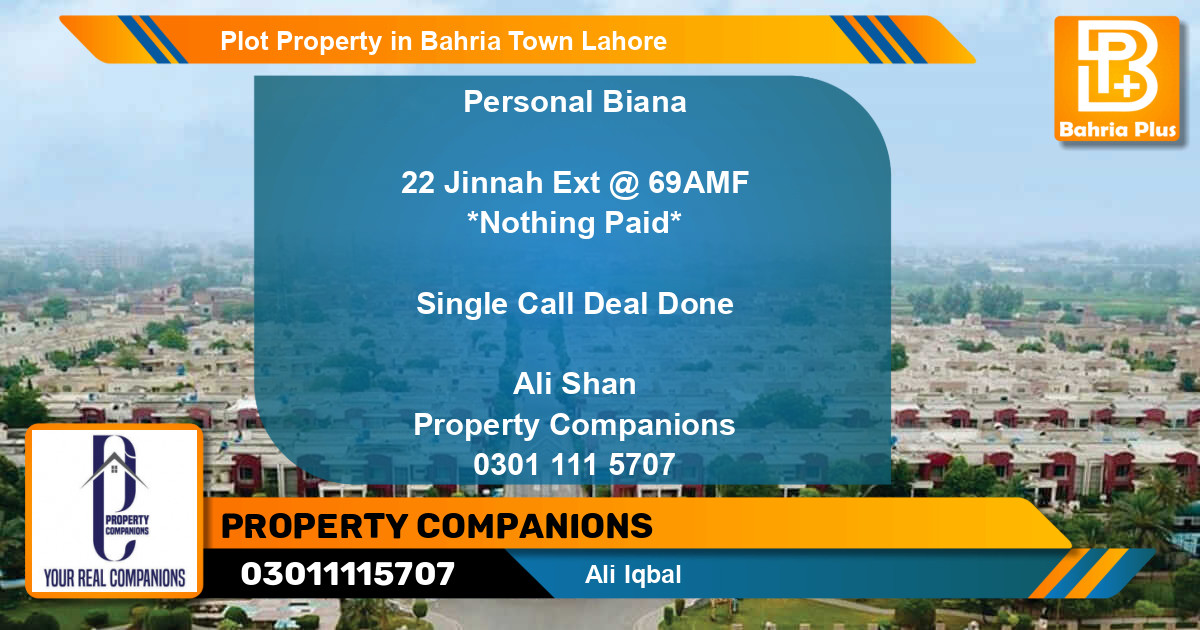 Residential Plot for Sale in Bahria Town, Lahore - (BP-80335)