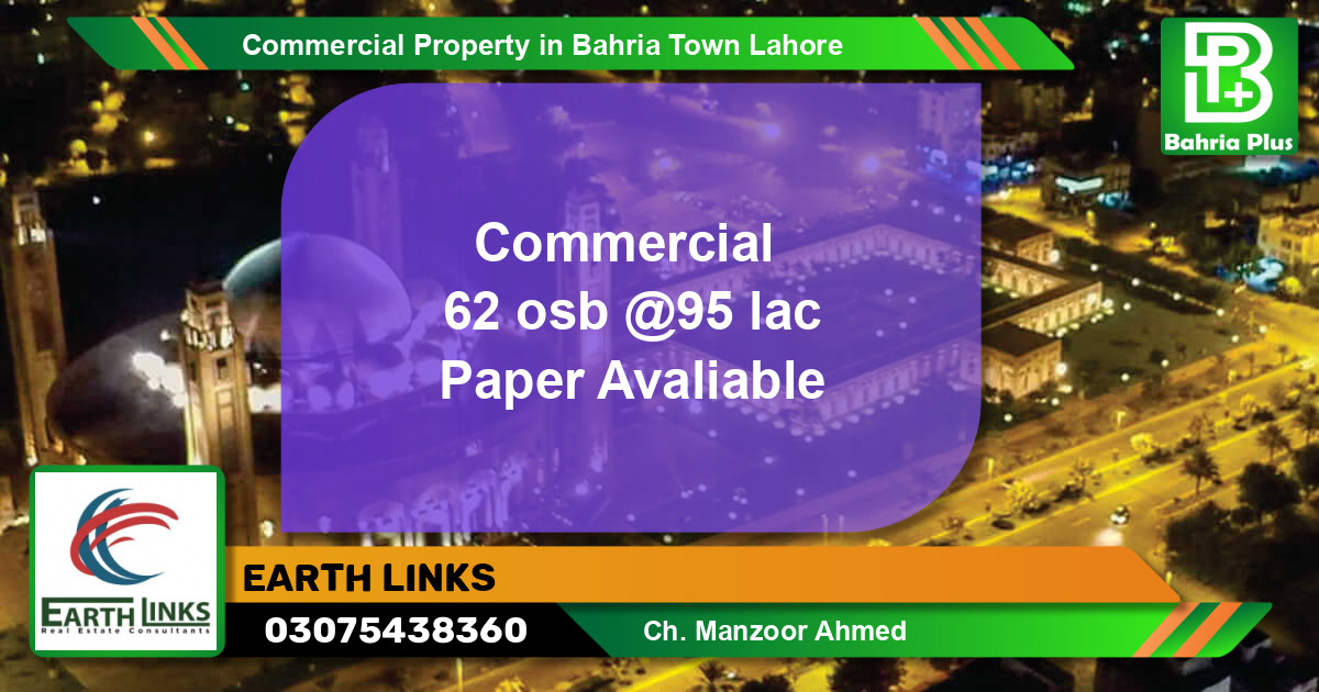 Commercial Property for Sale in Bahria Town, Lahore - (BP-80347)