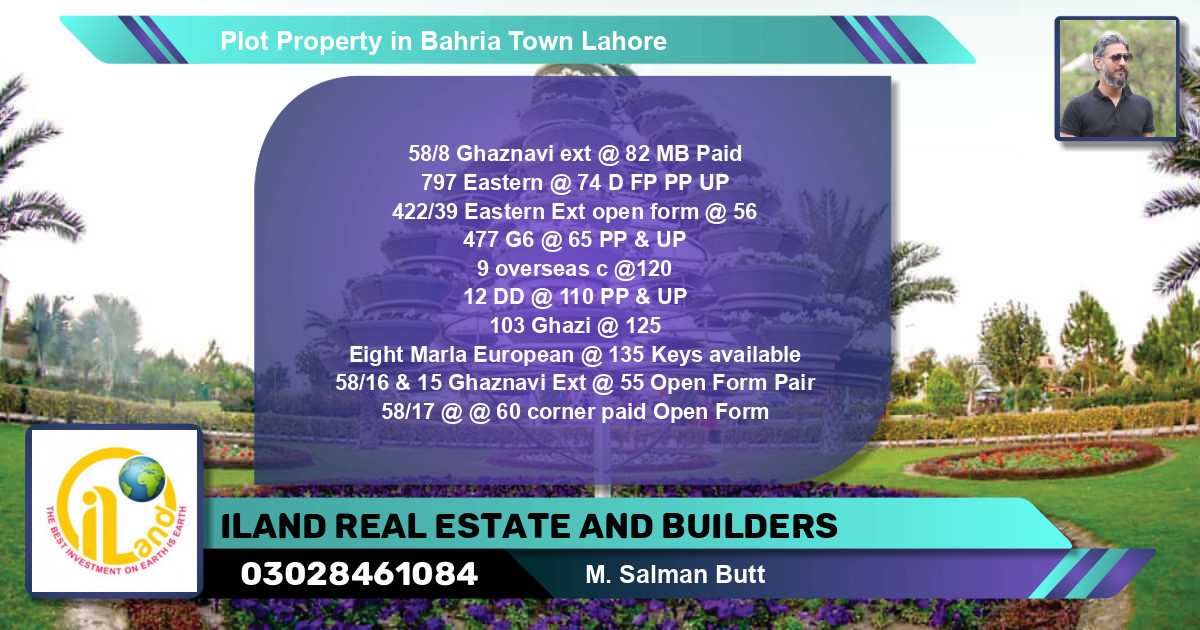 Residential Plot for Sale in Bahria Town, Lahore - (BP-80350)