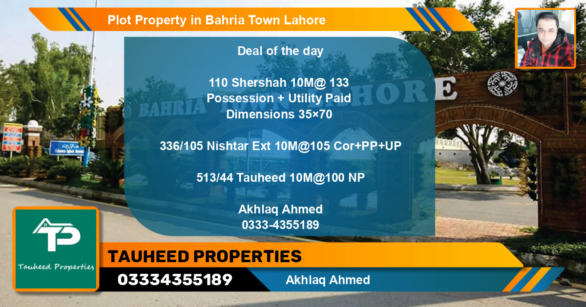 Residential Plot for Sale in Bahria Town, Lahore - (BP-80360)
