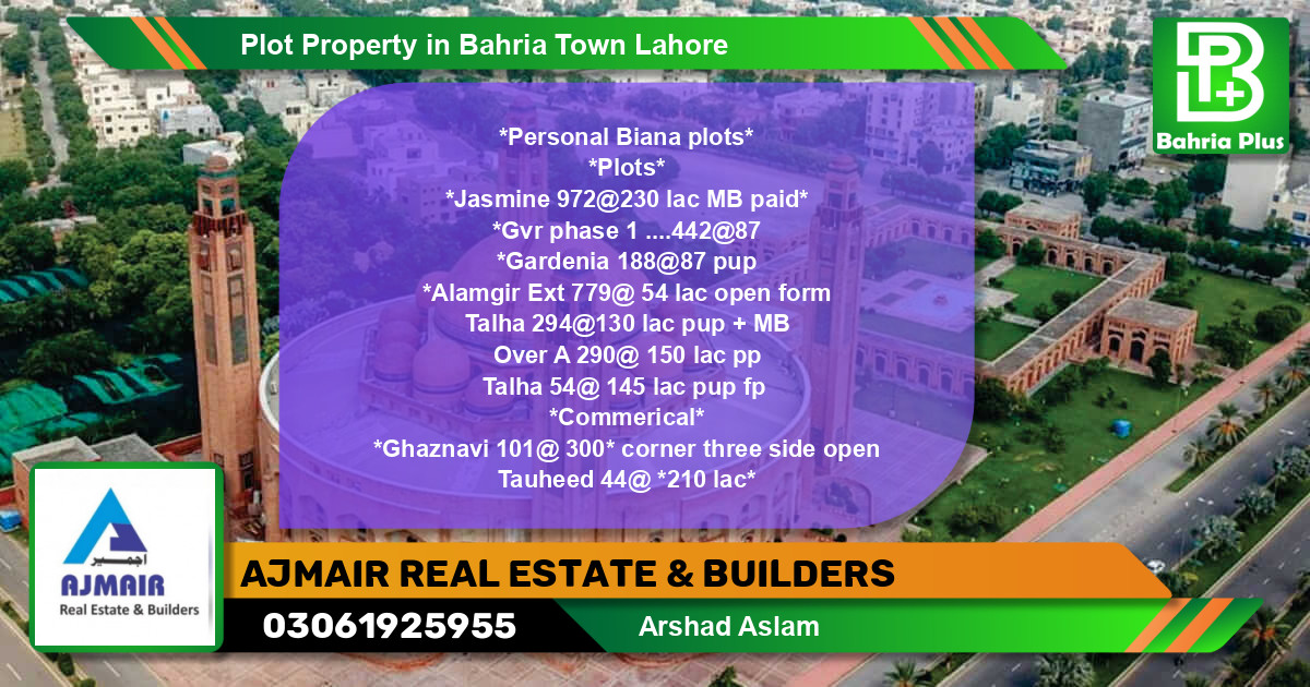Residential Plot for Sale in Bahria Town, Lahore - (BP-80365)