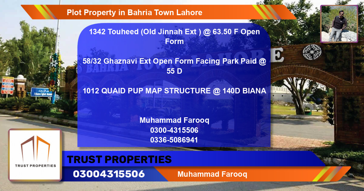 Residential Plot for Sale in Bahria Town, Lahore - (BP-80410)