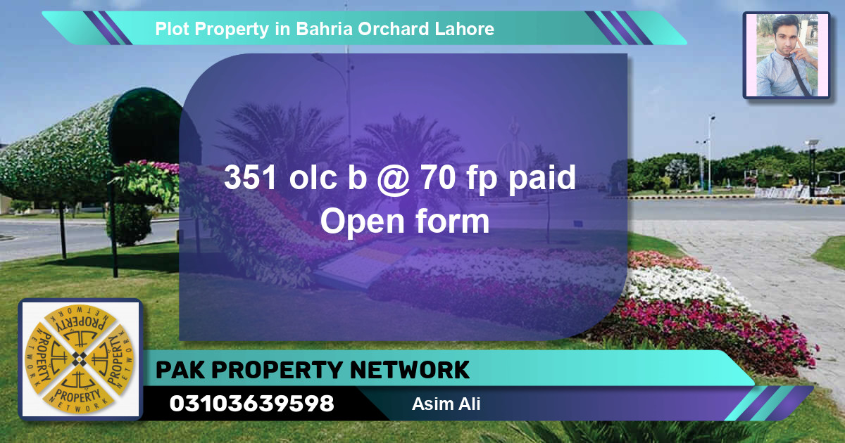 Residential Plot for Sale in Bahria Orchard, Lahore - (BP-80414)