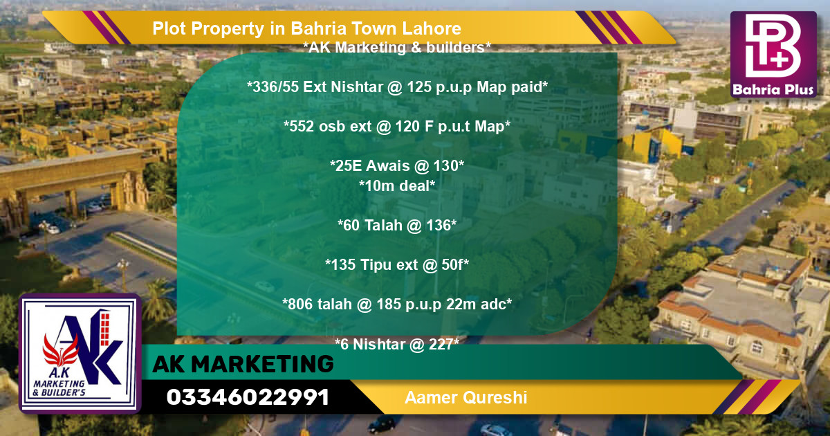 Residential Plot for Sale in Bahria Town, Lahore - (BP-80416)