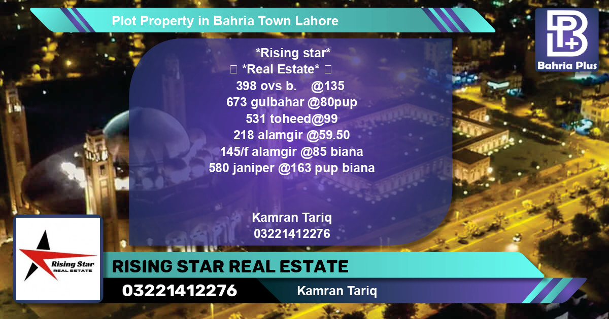 Residential Plot for Sale in Overseas B -  Bahria Town, Lahore - (BP-80422)