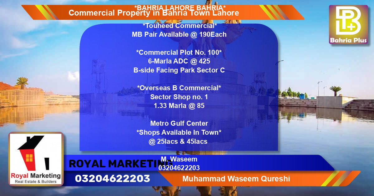 Commercial Property for Sale in Bahria Town, Lahore - (BP-80441)