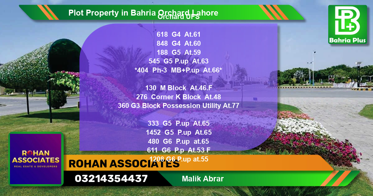 Residential Plot for Sale in Bahria Orchard, Lahore - (BP-80484)