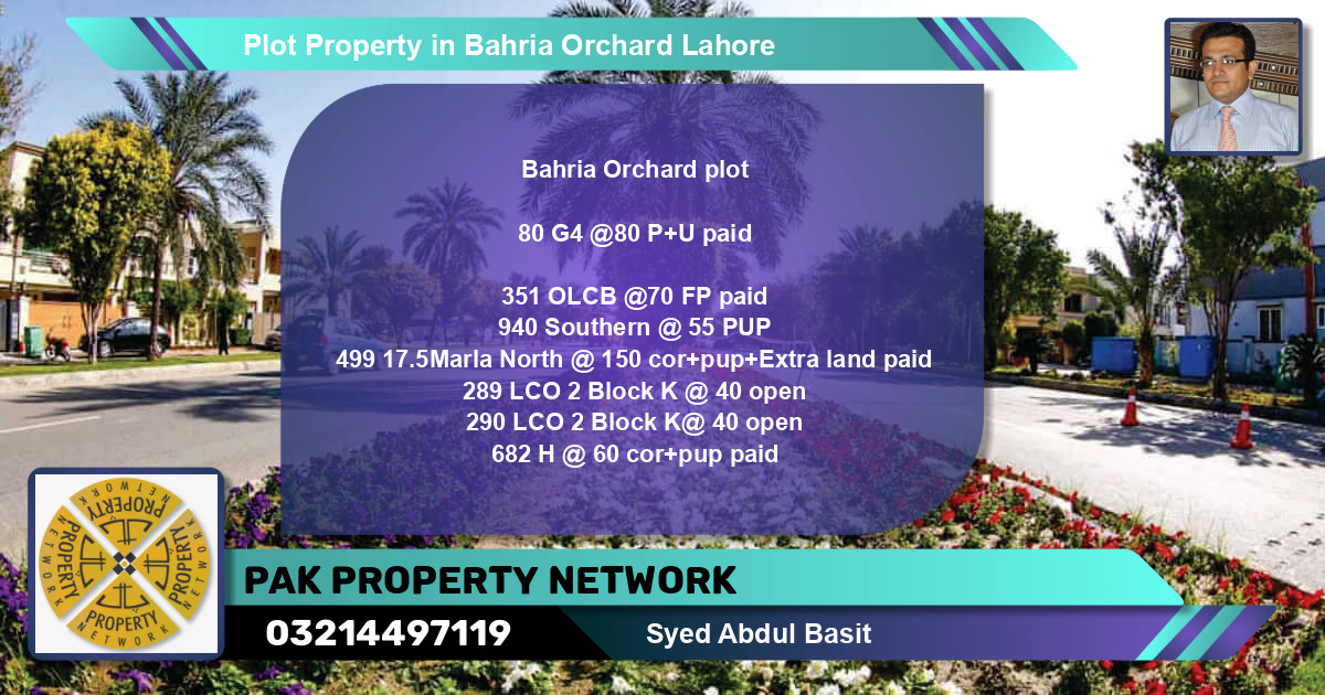 Residential Plot for Sale in Bahria Orchard, Lahore - (BP-80495)