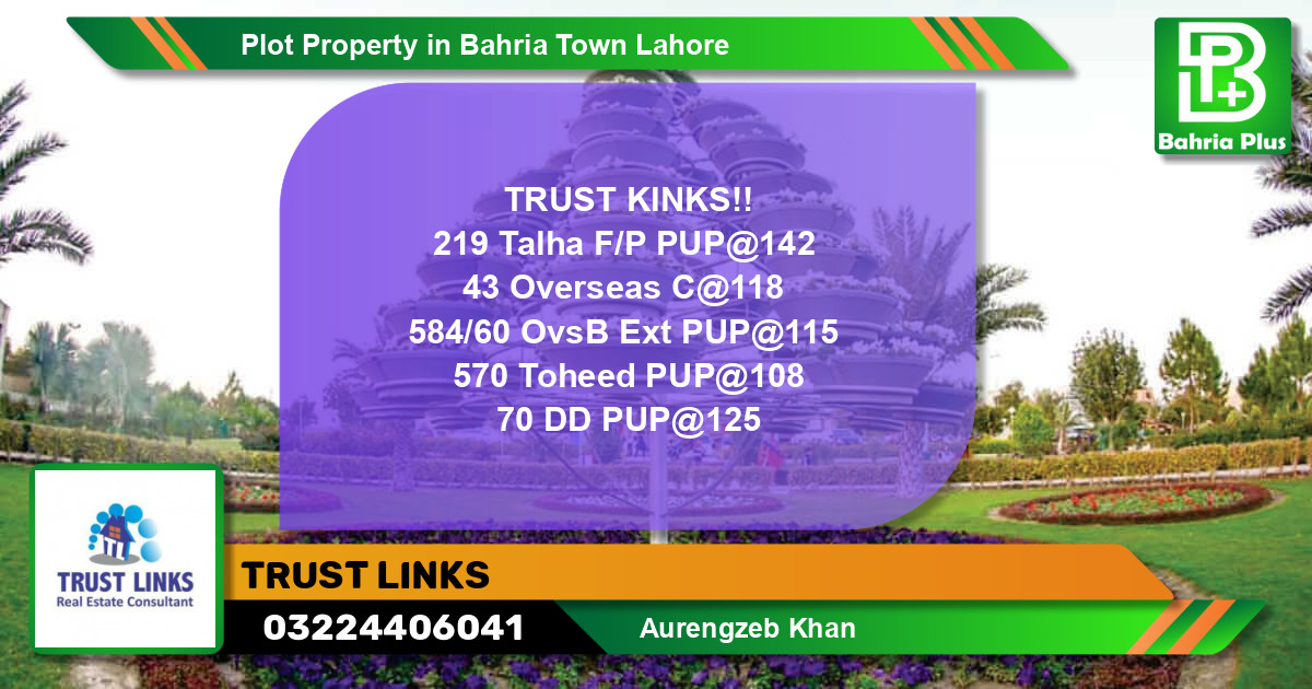 Residential Plot for Sale in Bahria Town, Lahore - (BP-80516)