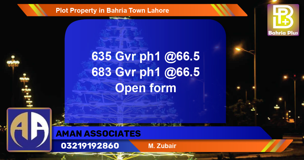 Residential Plot for Sale in Bahria Town, Lahore - (BP-80536)