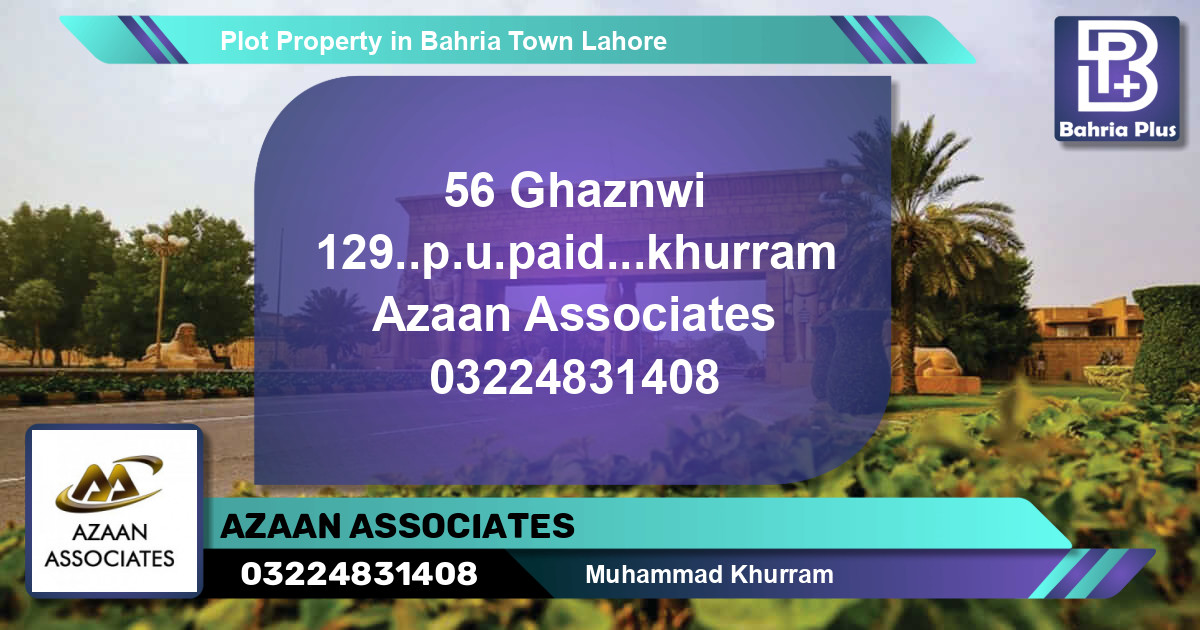 Residential Plot for Sale in Bahria Town, Lahore - (BP-80541)