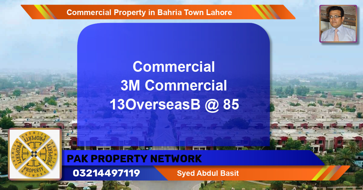 Commercial Property for Sale in Bahria Town, Lahore - (BP-80546)