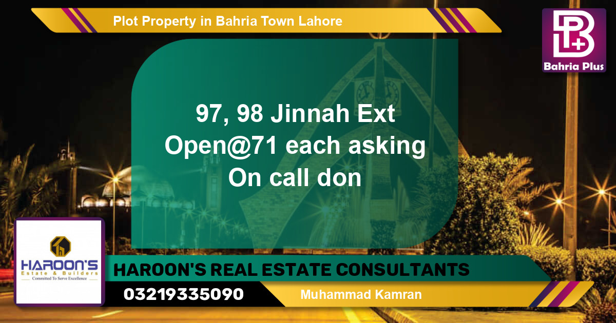 Residential Plot for Sale in Bahria Town, Lahore - (BP-80552)