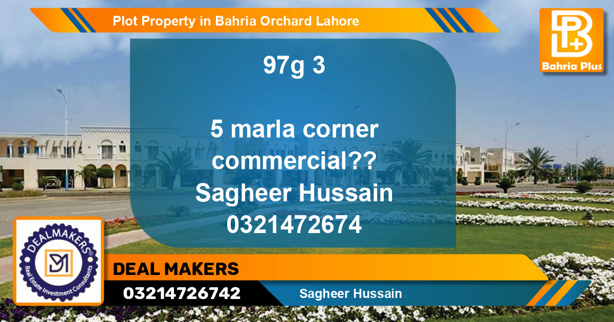 Commercial Plot for Sale in Bahria Orchard, Lahore - (BP-80563)