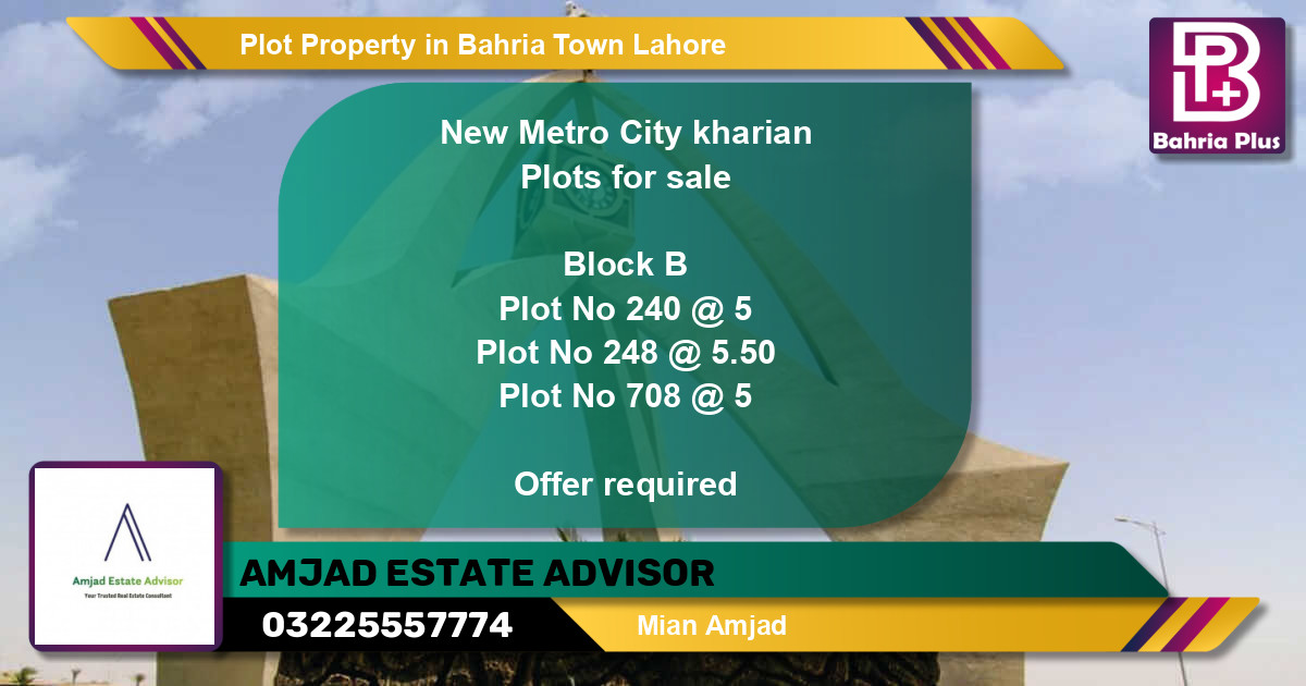 Residential Plot for Sale in Bahria Town, Lahore - (BP-80585)
