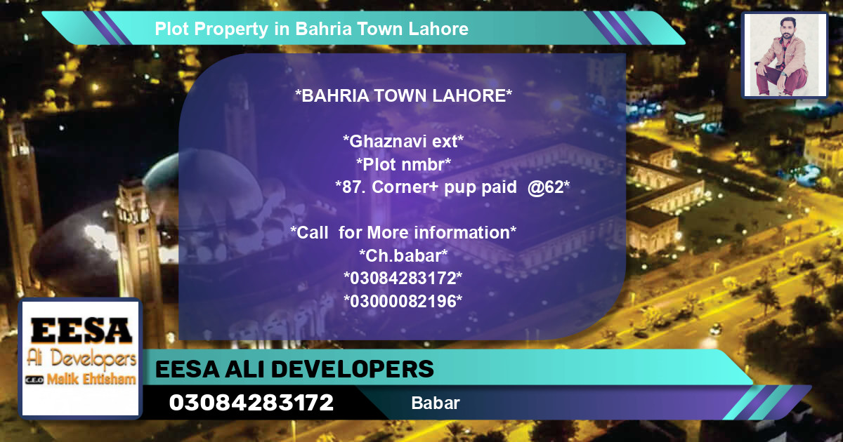 Residential Plot for Sale in Bahria Town, Lahore - (BP-80593)