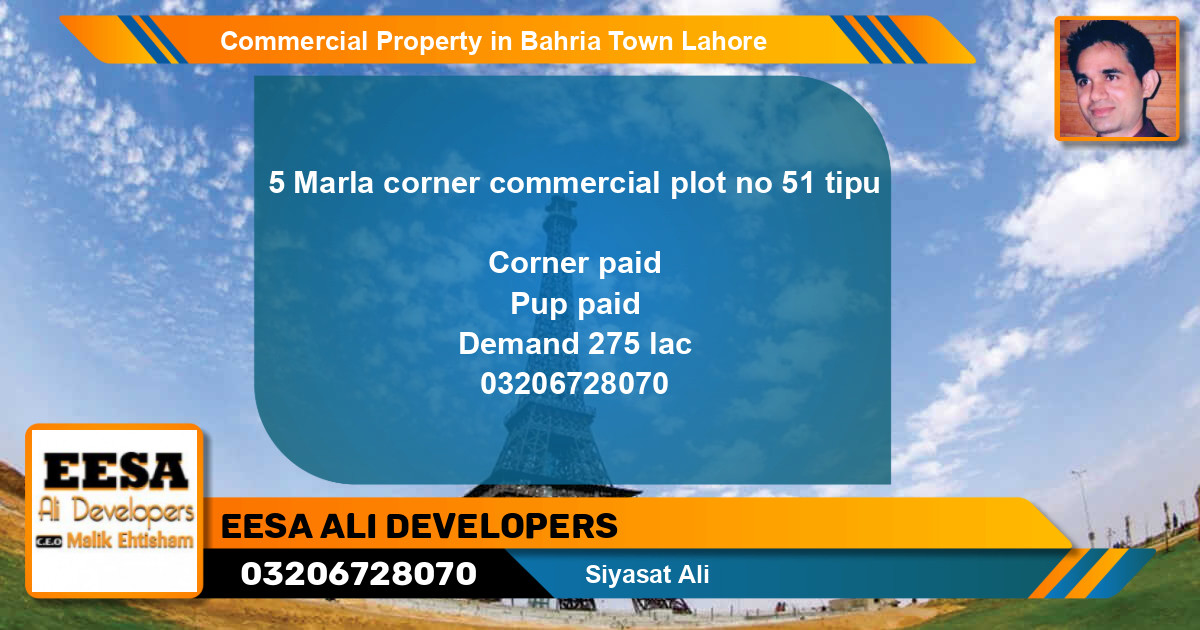 Commercial Property for Sale in Bahria Town, Lahore - (BP-80597)