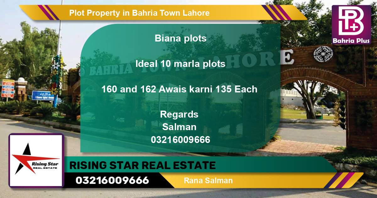 Residential Plot for Sale in Bahria Town, Lahore - (BP-80601)
