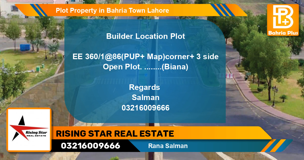 Residential Plot for Sale in Bahria Town, Lahore - (BP-80604)