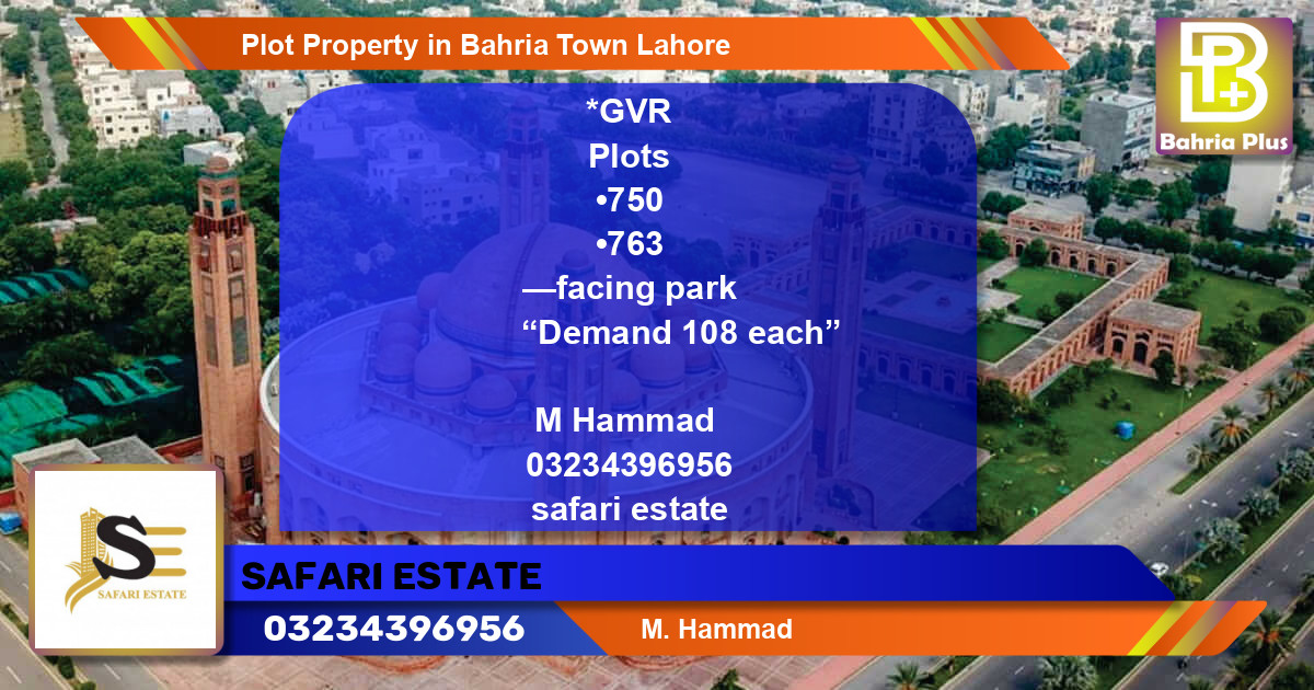 Residential Plot for Sale in Bahria Town, Lahore - (BP-80615)