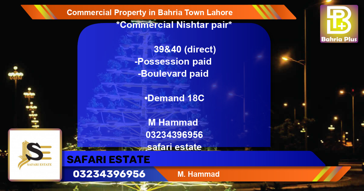 Commercial Property for Sale in Bahria Town, Lahore - (BP-80617)