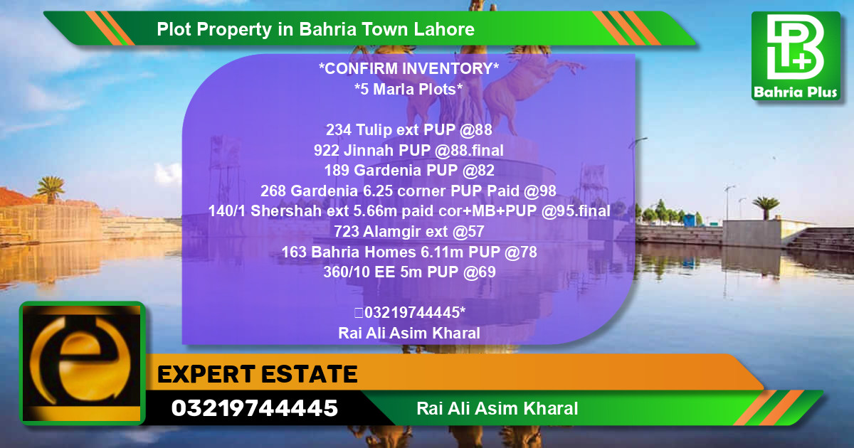 Residential Plot for Sale in Bahria Town, Lahore - (BP-80623)