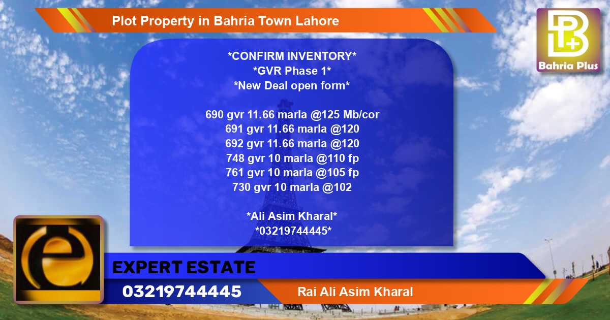 Residential Plot for Sale in Bahria Town, Lahore - (BP-80629)