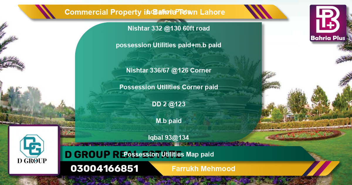 Commercial Property for Sale in Bahria Town, Lahore - (BP-80652)