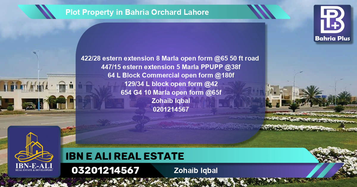 Commercial Plot for Sale in Bahria Orchard, Lahore - (BP-80654)