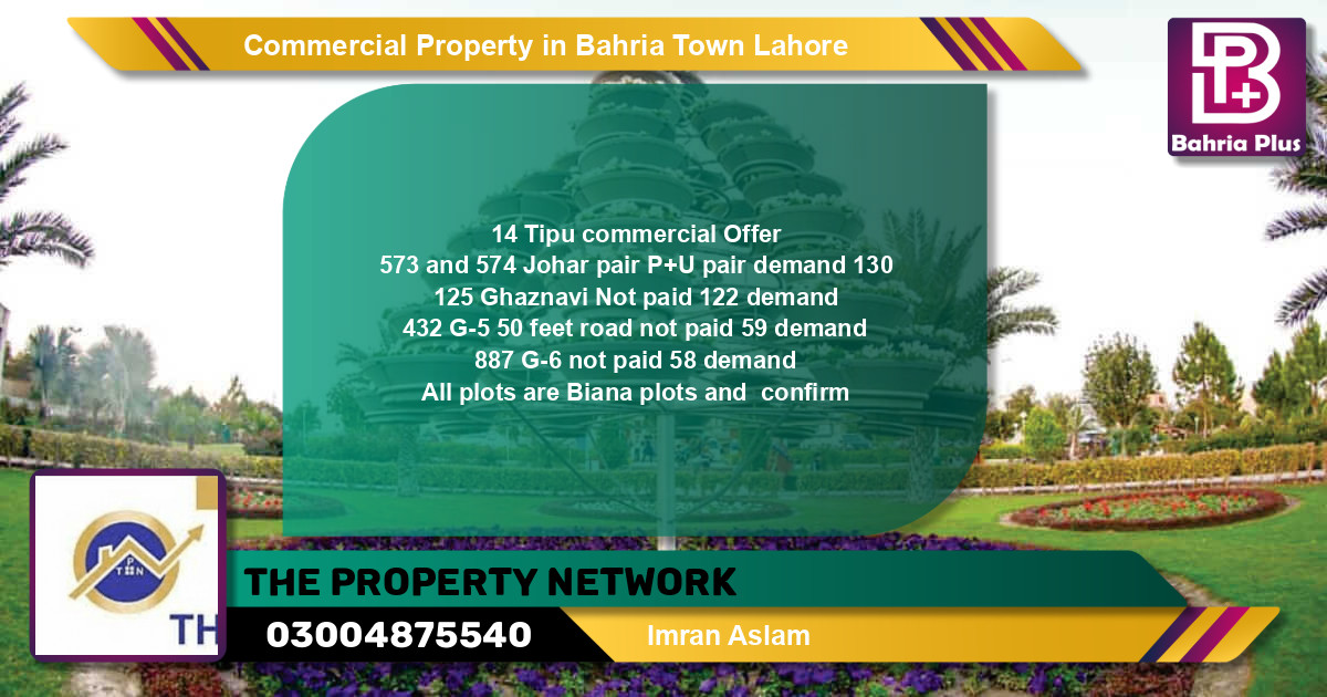 Commercial Property for Sale in Bahria Town, Lahore - (BP-80665)