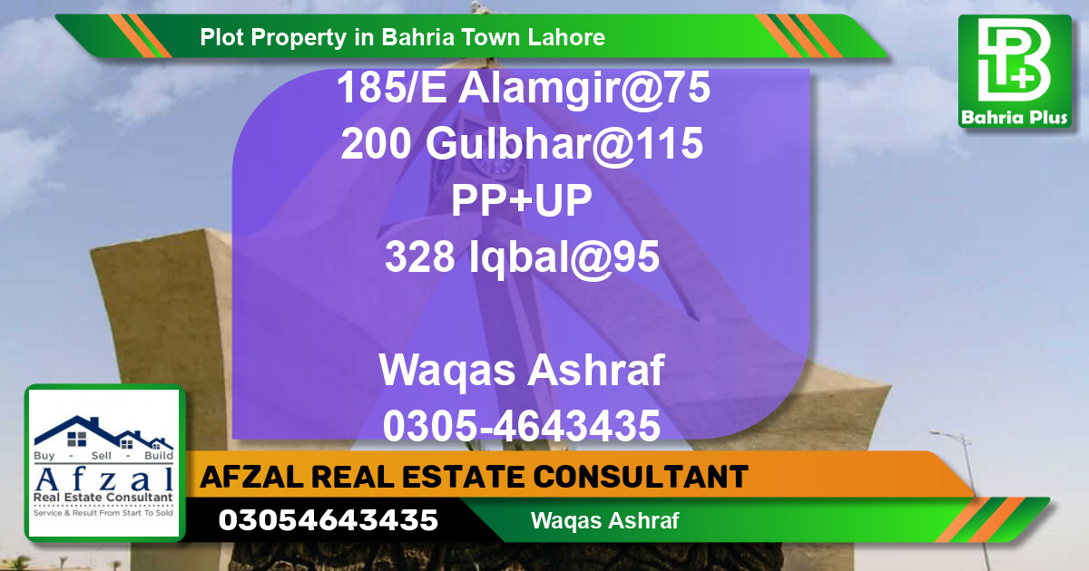Residential Plot for Sale in Bahria Town, Lahore - (BP-80667)