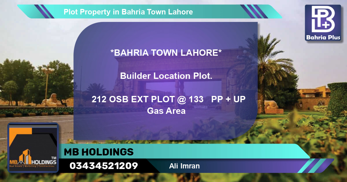 Residential Plot for Sale in Bahria Town, Lahore - (BP-80668)