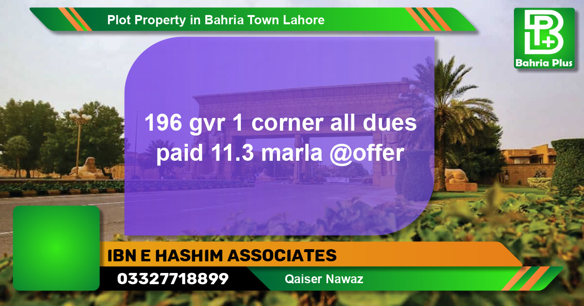 Residential Plot for Sale in Bahria Town, Lahore - (BP-80672)